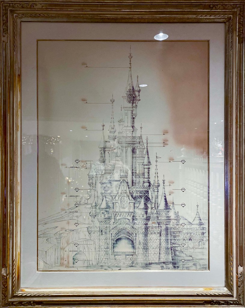 Technical sketch of Le Château de la Belle au Bois Dormant (Sleeping Beauty Castle).