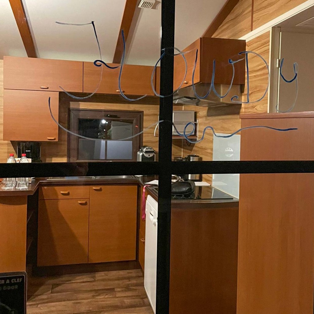 The Cabin's Kitchen as Seen Through a Window at Disney's Davy Crockett Ranch, Disneyland Paris