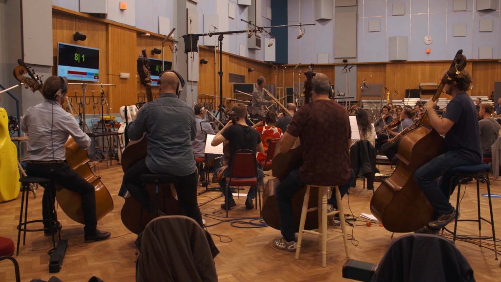 Recording of the pre-show soundtrack at Abbey Road Studios in London. 