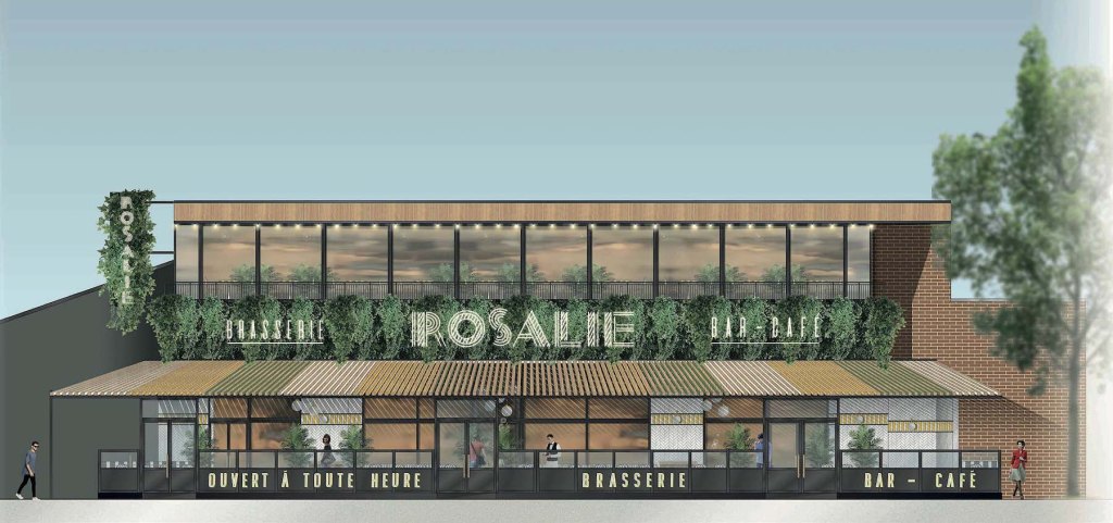 Concept Art of “Rosalie” French brasserie at Disney Village, Disneyland Paris.