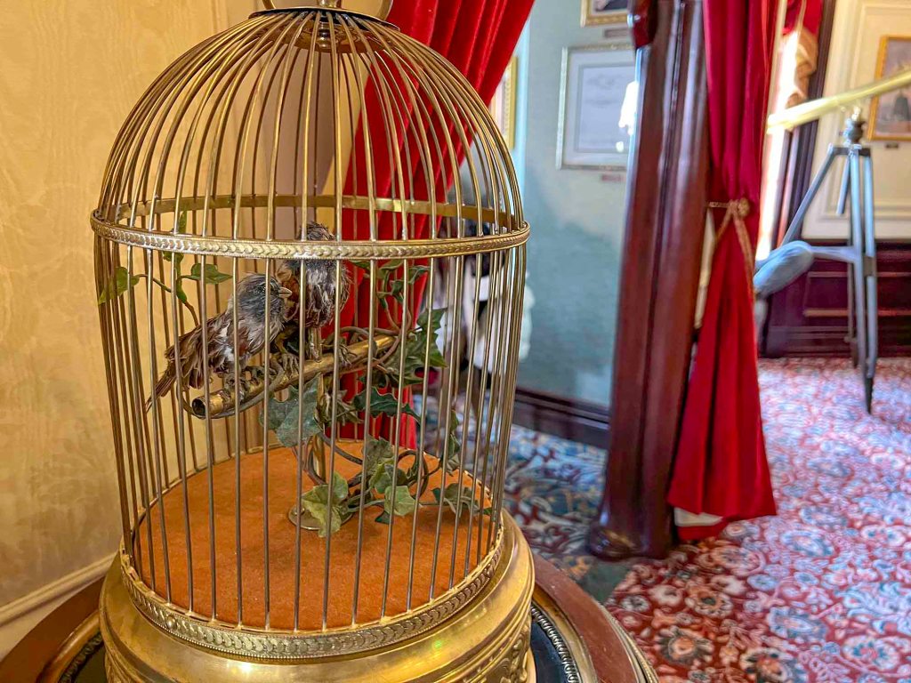 Mechanical Singing Birds in Walt’s - an American restaurant at Disneyland Paris, 2022.