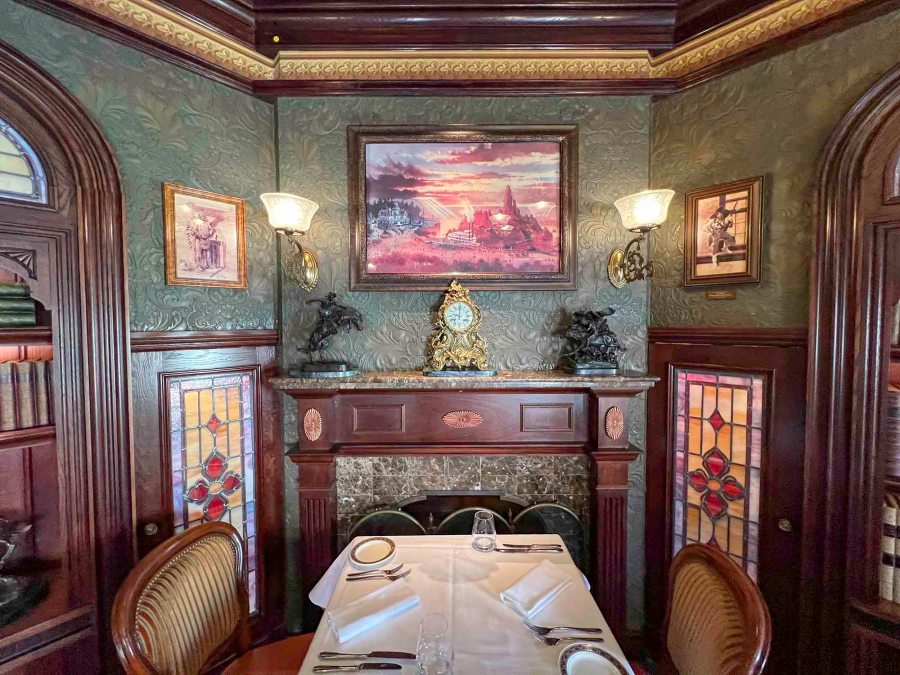 The Frontierland dining room in Walt’s - an American Restaurant, Disneyland Park Paris.