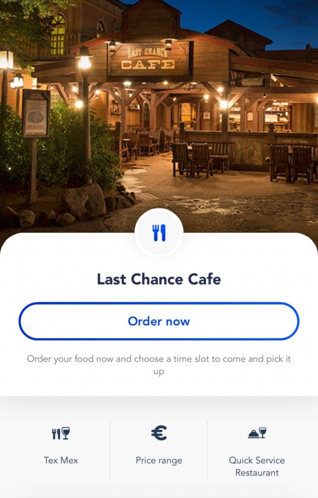 Update: More Than 6 Mobile Food Ordering Restaurants Now at Disneyland Paris