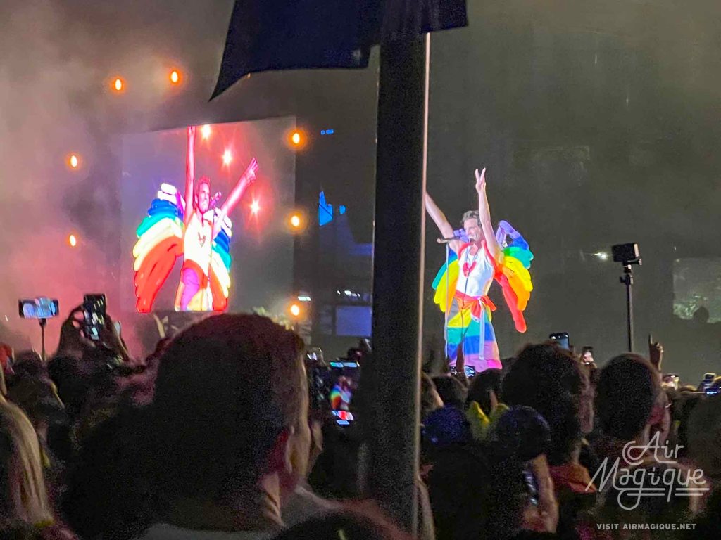 MIKA with his Rainbow Wings During Magical Pride
