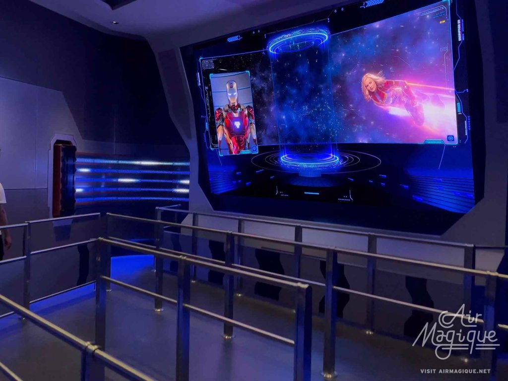 Avengers Assemble: Flight Force Samsung The Wall display at Avengers Campus Paris, Walt Disney Studios Park.