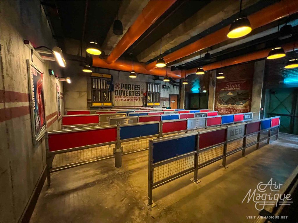 Queue of Spider-Man W.E.B. Adventure at Avengers Campus, Walt Disney Studios Park.