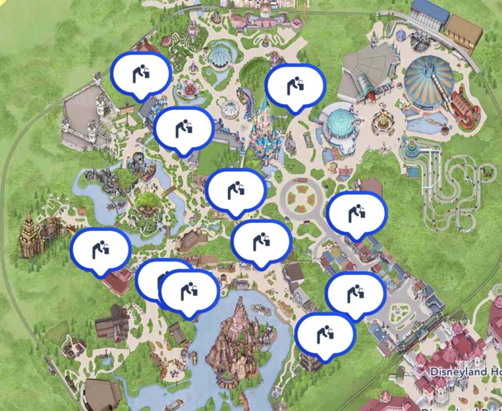 Drinking Water Fountains now Visible in the Disneyland Paris App