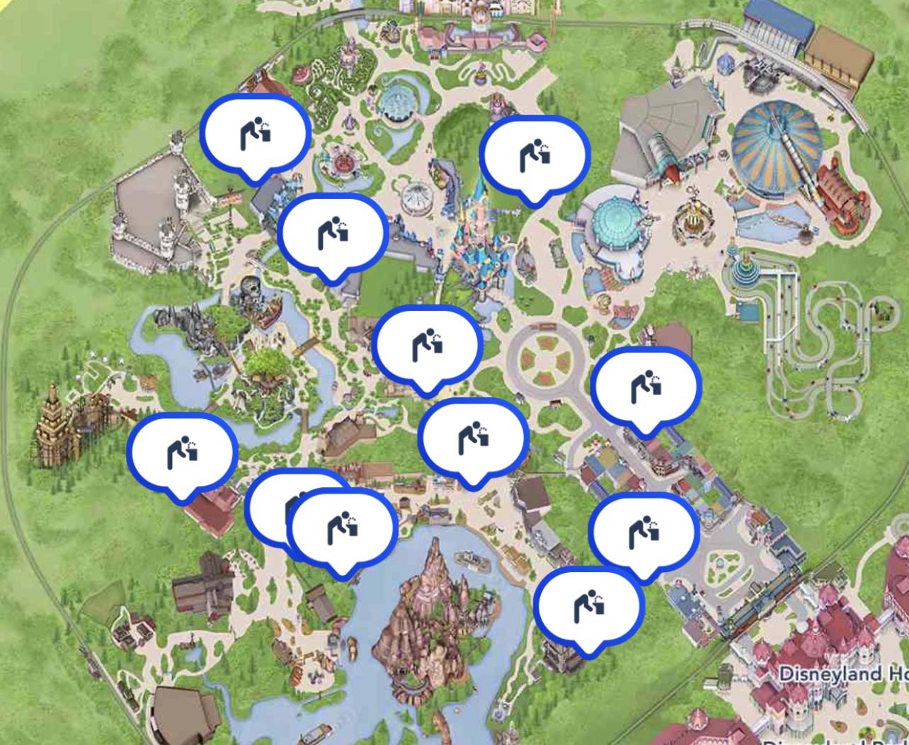 Drinking Water Fountains now Visible in the Disneyland Paris App
