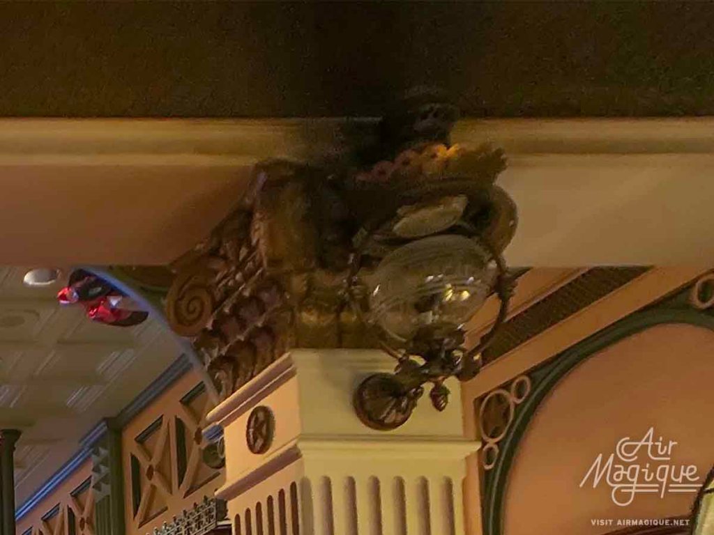 One of the shut off gas lights in Liberty Arcade, Disneyland Paris, Disneyland Paris.