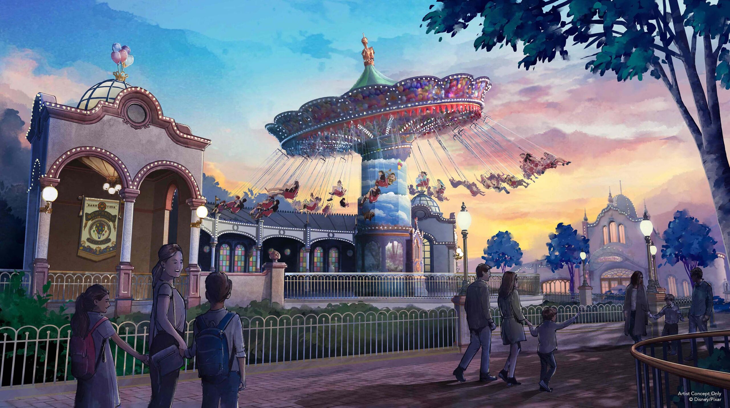New “Up”-Inspired Flying Carousel Coming to Disney Adventure World’s Adventure Way