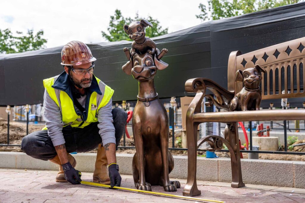 Imagineers Install Bronze Character Statues in New Gazebo Garden