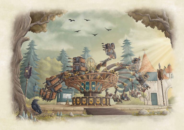 Efteling Unveils Ravenring, a New Interactive Flying Ride Coming to Its Raveleijn Themed Area